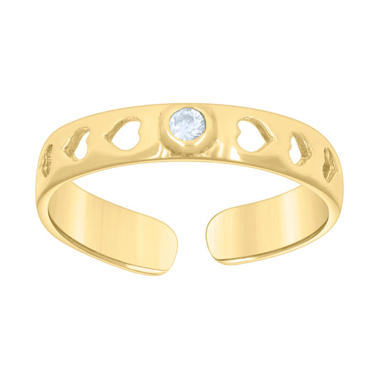 10Kt Gold Cz Toe Ring