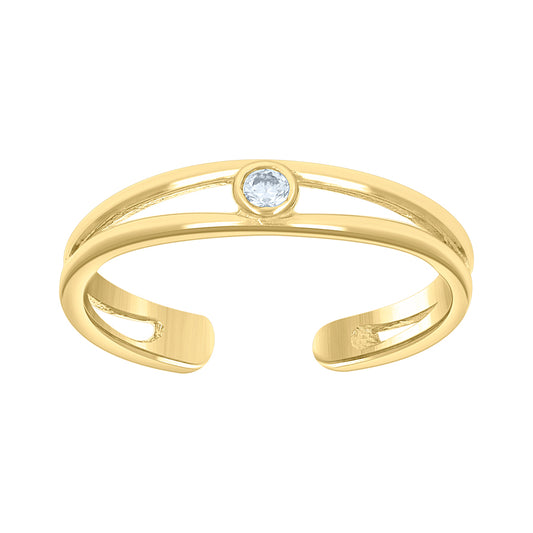 10Kt Gold Cz Toe Ring