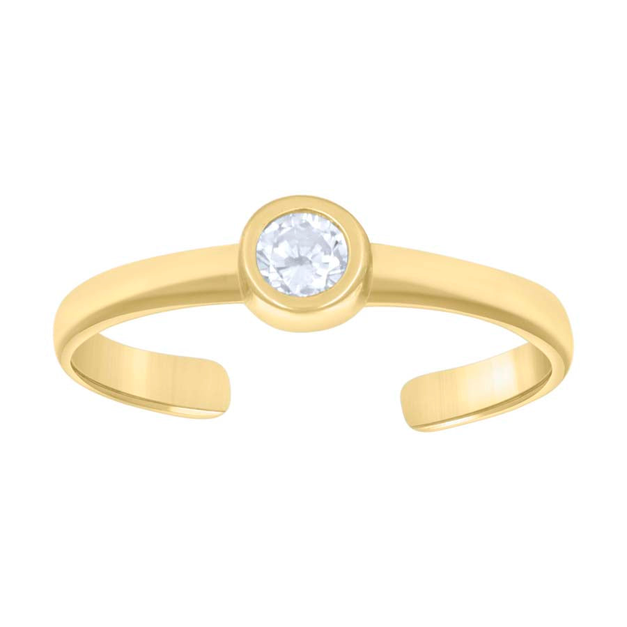 14Kt Gold Cz Toe Ring