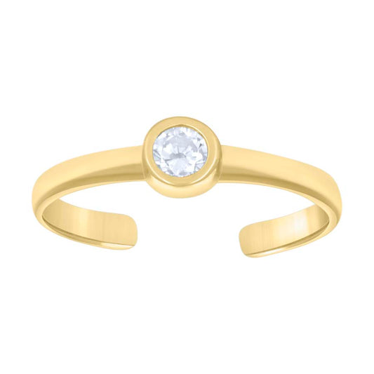 14Kt Gold Cz Toe Ring