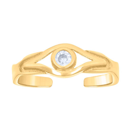 14Kt Gold Cz Toe Ring