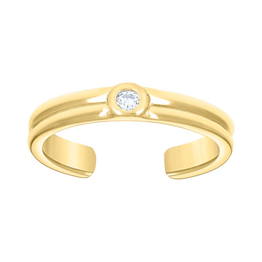 14Kt Gold Cz Toe Ring