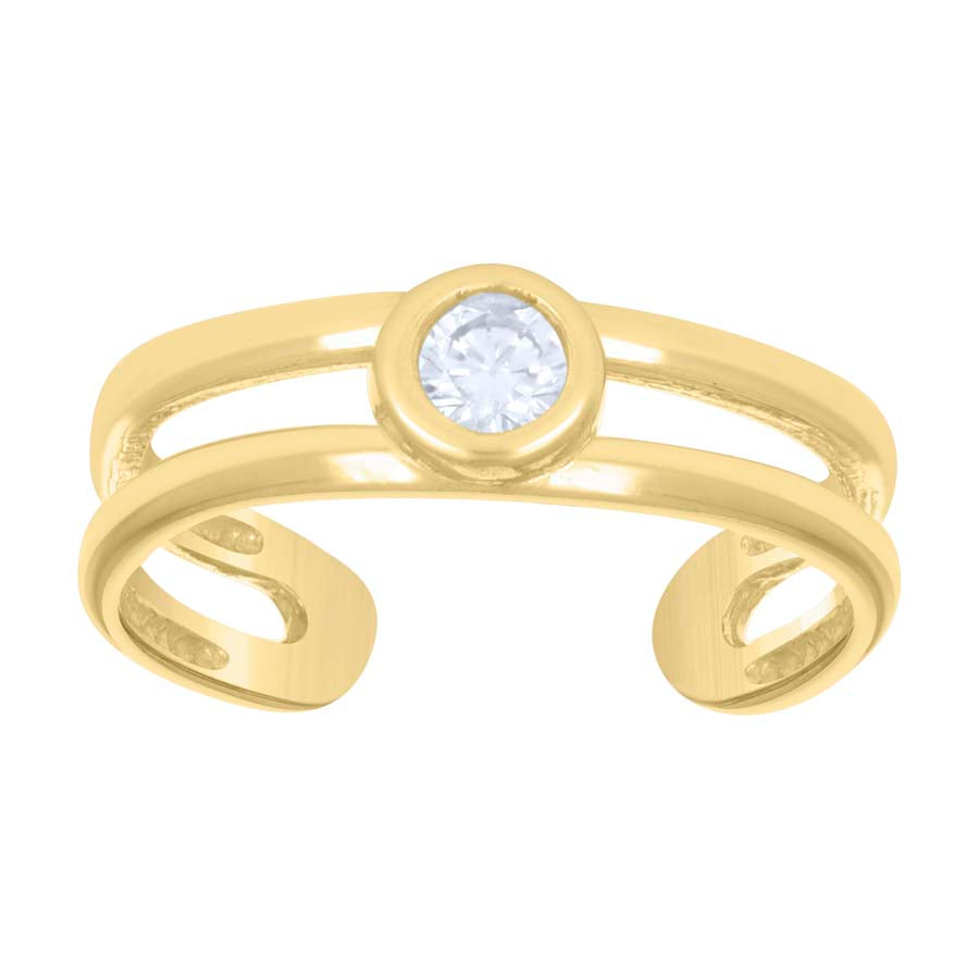 14Kt Gold Cz Toe Ring