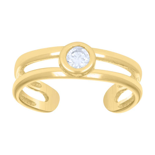 14Kt Gold Cz Toe Ring