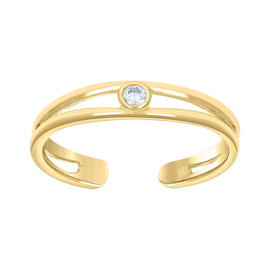 14Kt Gold Cz Toe Ring