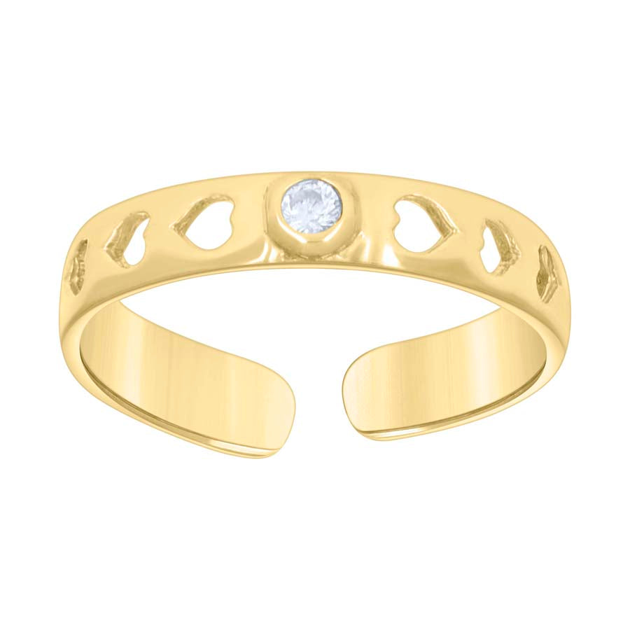 14Kt Gold Cz Toe Ring