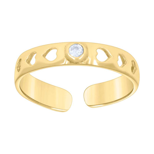 14Kt Gold Cz Toe Ring