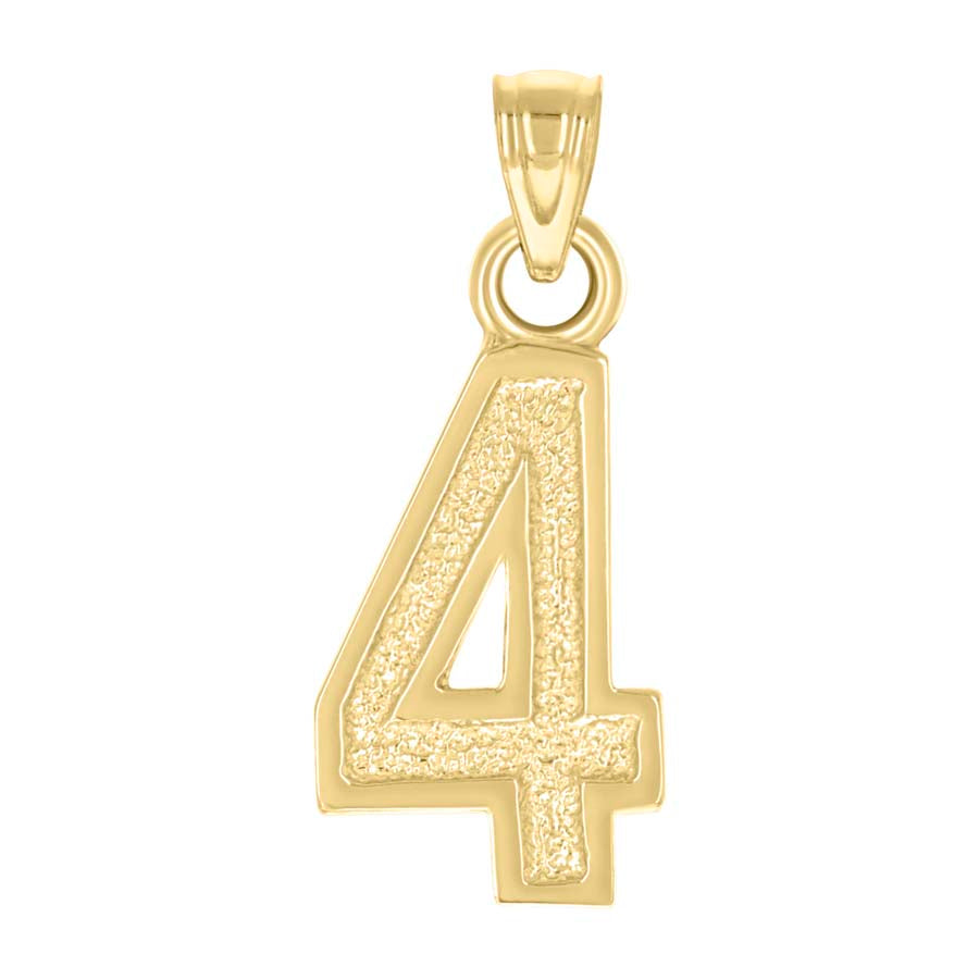 14Kt Gold Pendant Number "4"