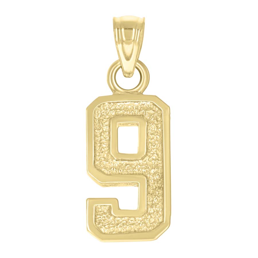 14Kt Gold Pendant Number "9"