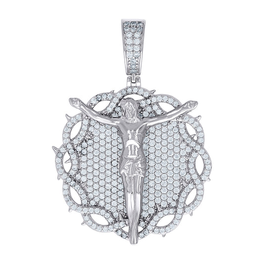 925 Sterling Silver Cz Pendant 30mm