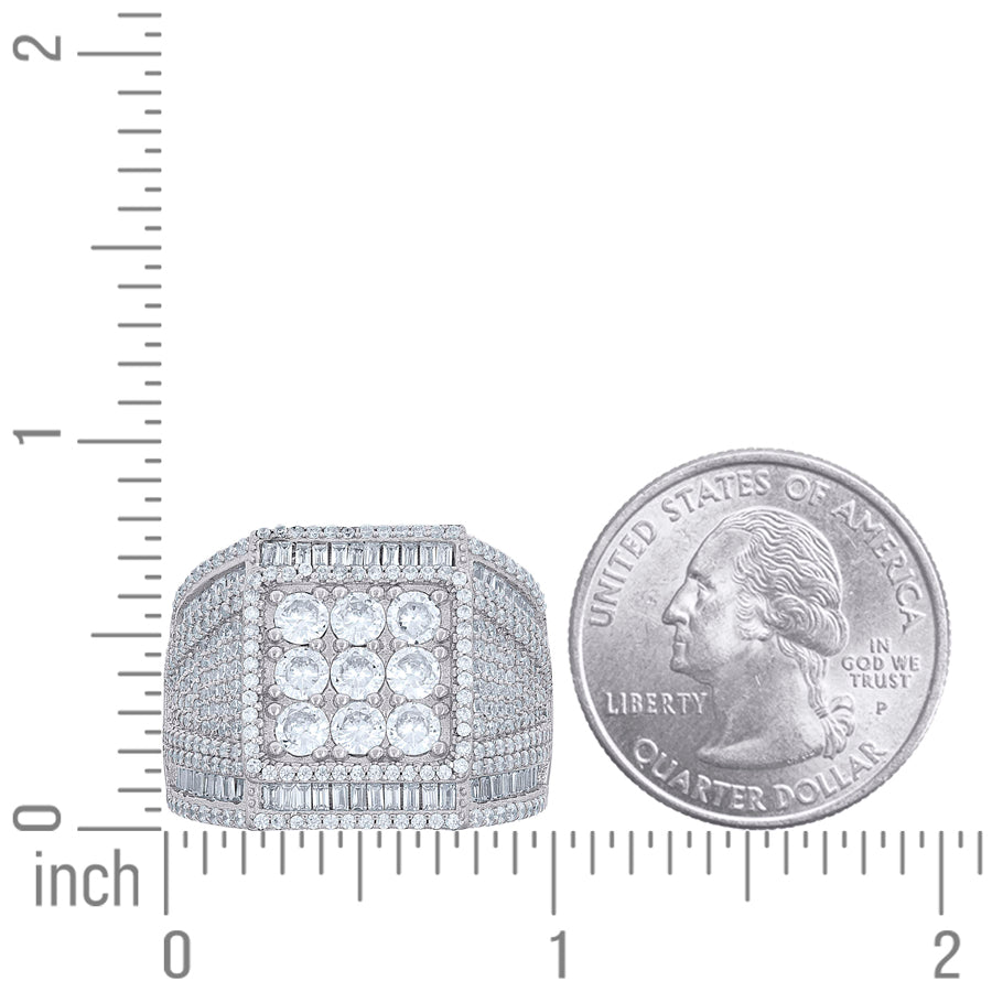 925 Sterling Silver Cz Ring S10-S12