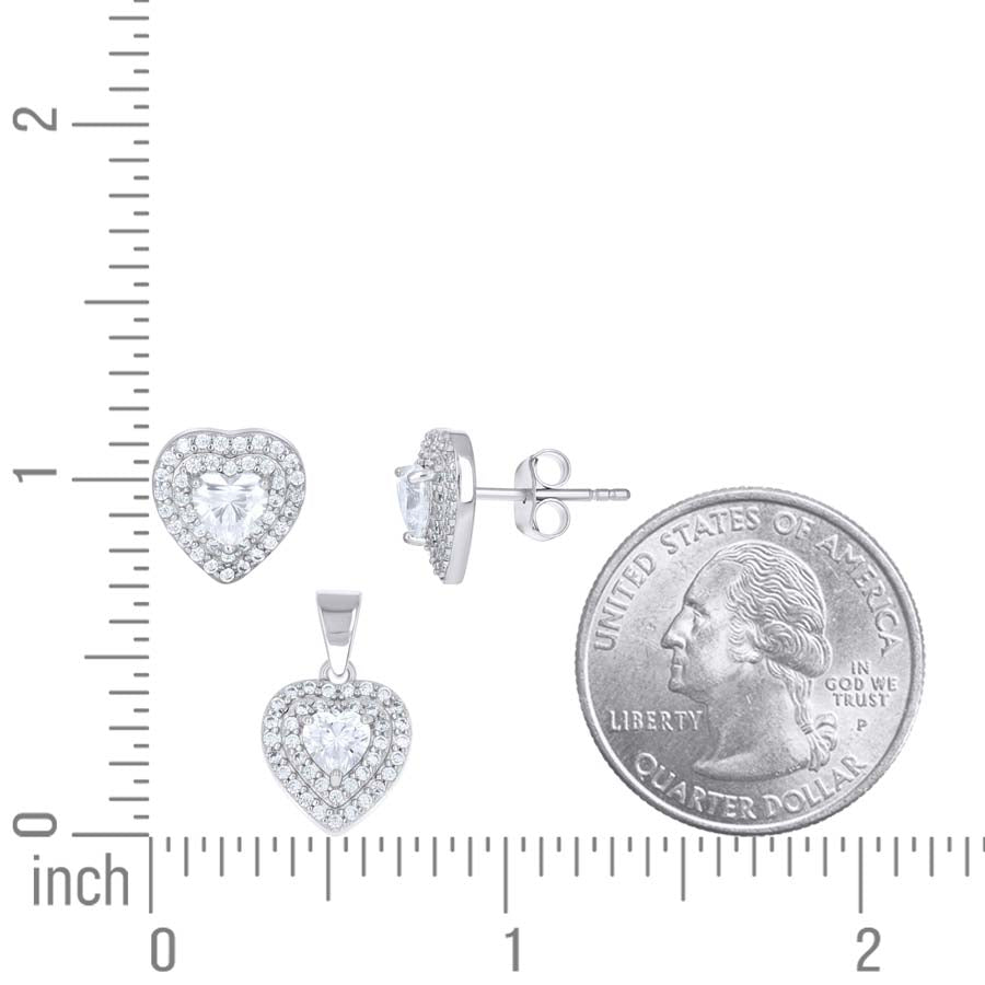 925 Sterling Silver Cz Set