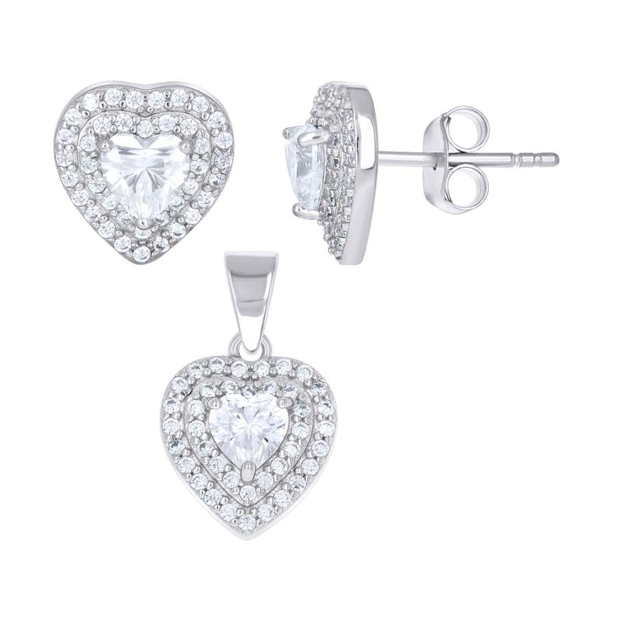 925 Sterling Silver Cz Set