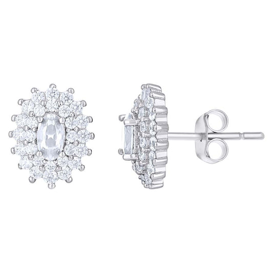 925 Sterling Silver Cz Earring