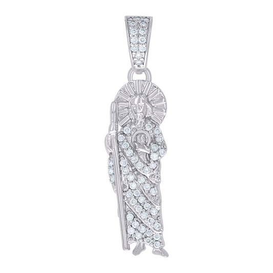 925 Sterling Silver Cz Pendant 25Mm