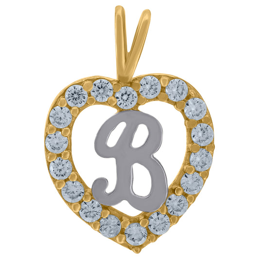 10Kt Gold Initial Letter "B" Pendant