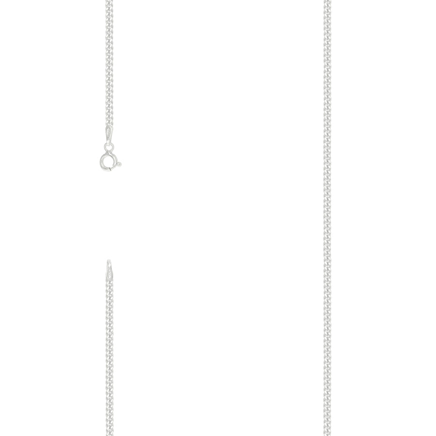 925 Sterling Silver Solid Classic Cuban Chain Silver 060 2mm