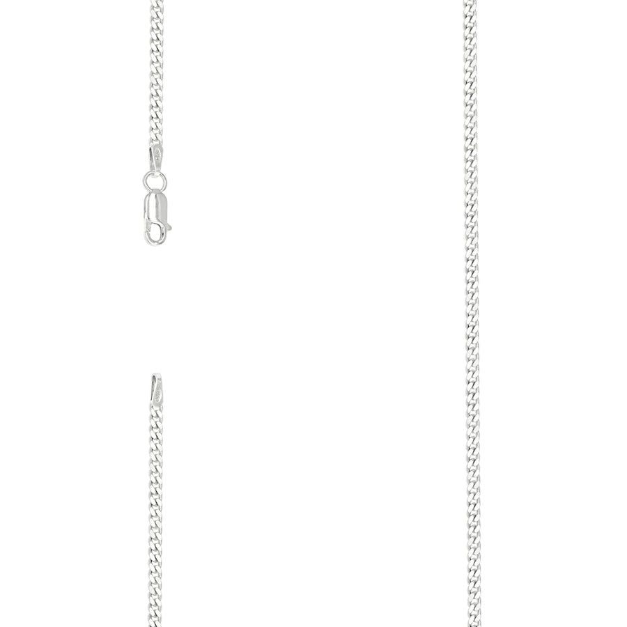 925 Sterling Silver Solid Classic Cuban Chain Silver 070 2.5mm