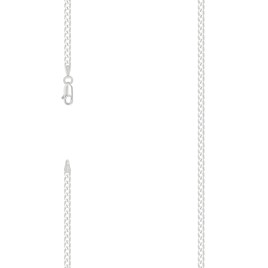 925 Sterling Silver Solid Classic Cuban Chain Silver 080 3mm