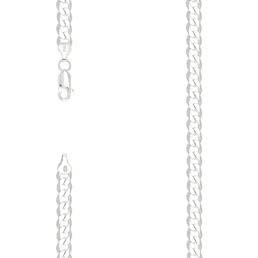 925 Sterling Silver Solid Classic Cuban Chain Silver 180 7mm