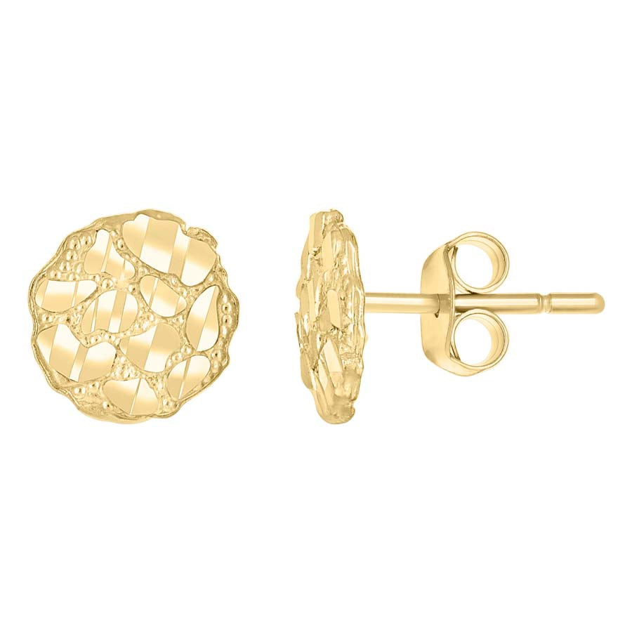10Kt Gold Nugget Earring