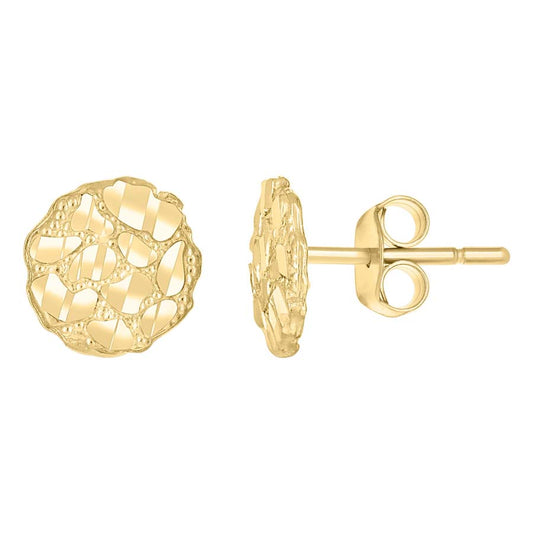 10Kt Gold Nugget Earring