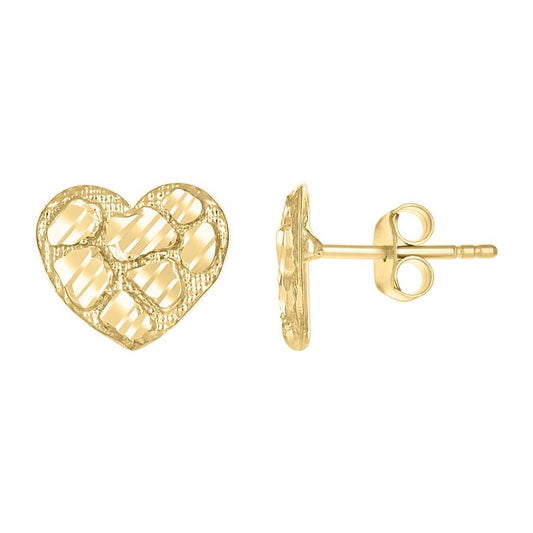 10Kt Gold Nugget Earring