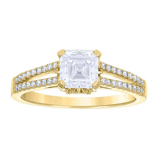 14Kt Gold Moissanite Ring S7