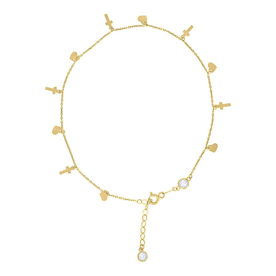 14Kt Gold Anklet 10" (9"+1")