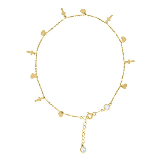 14Kt Gold Anklet 10" (9"+1")