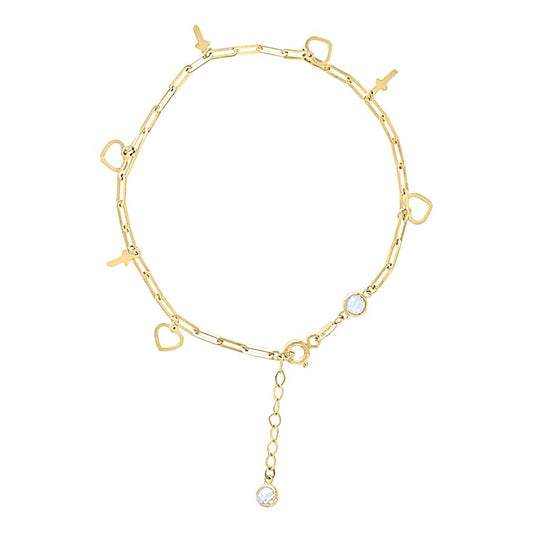 14Kt Gold Bracelet 8" (7"+1")