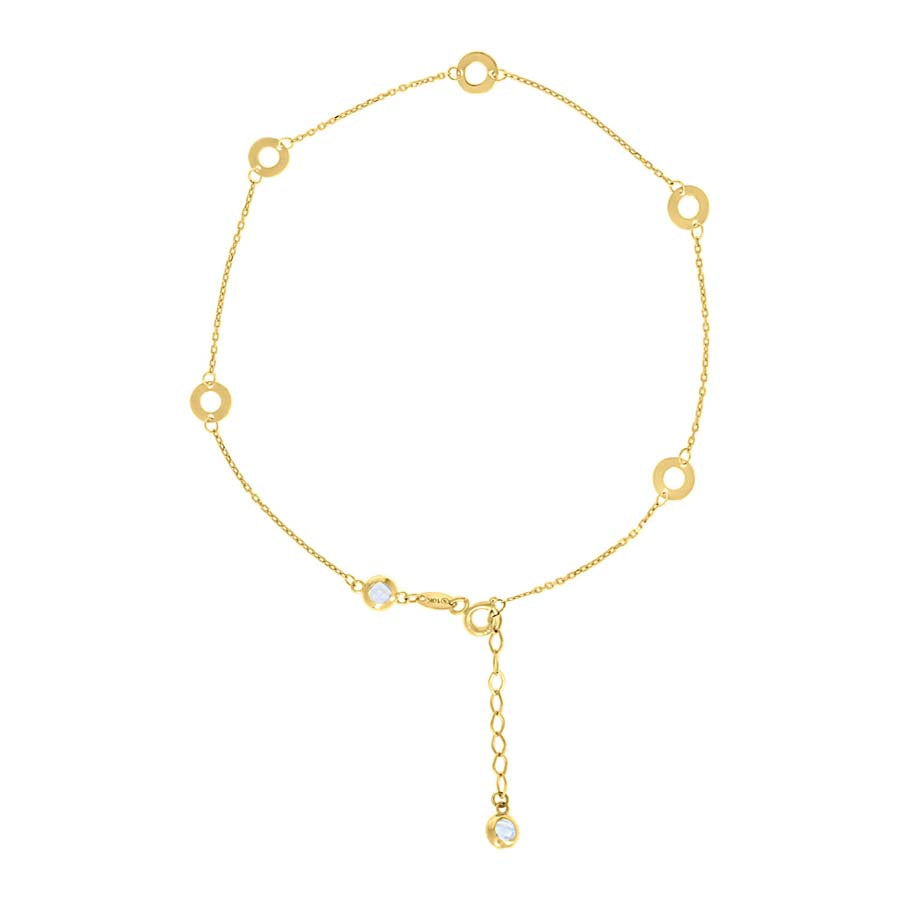 14Kt Gold Anklet 10" (9"+1")