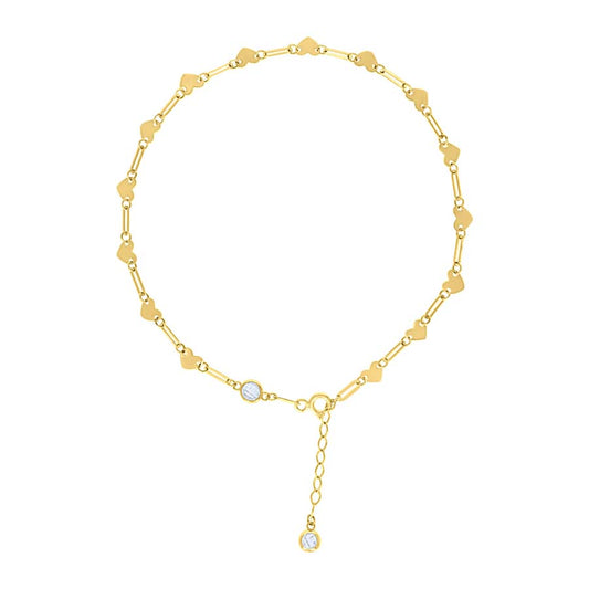 10Kt Gold Anklet 10" (9"+1")