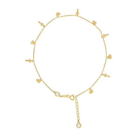 10Kt Gold Anklet 10" (9"+1")