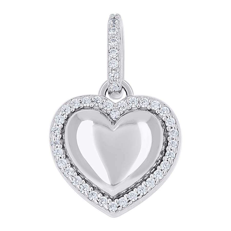 925 Sterling Silver Cz Pendant 8mm