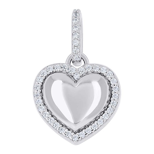 925 Sterling Silver Cz Pendant 8mm