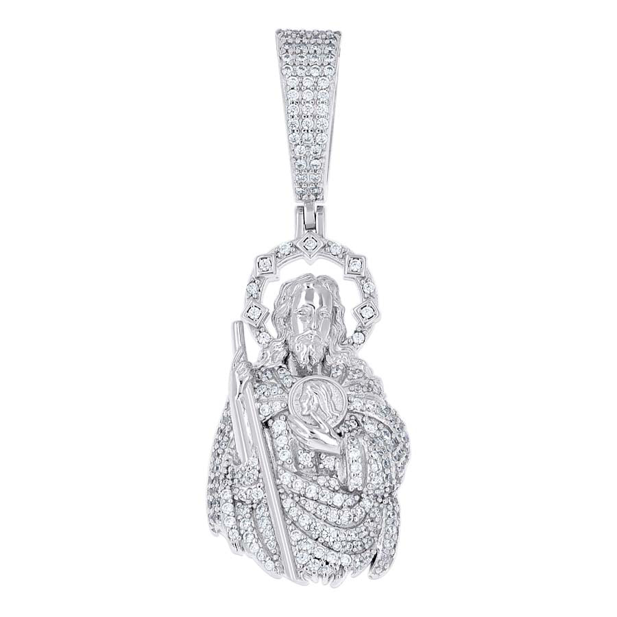 925 Sterling Silver Cz Pendant 30mm