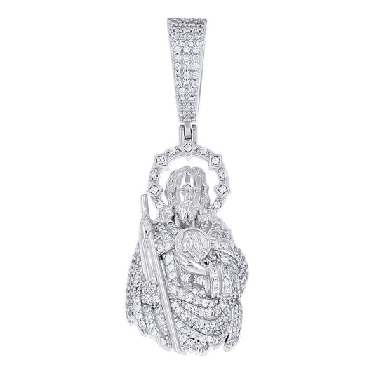 925 Sterling Silver Cz Pendant 30mm