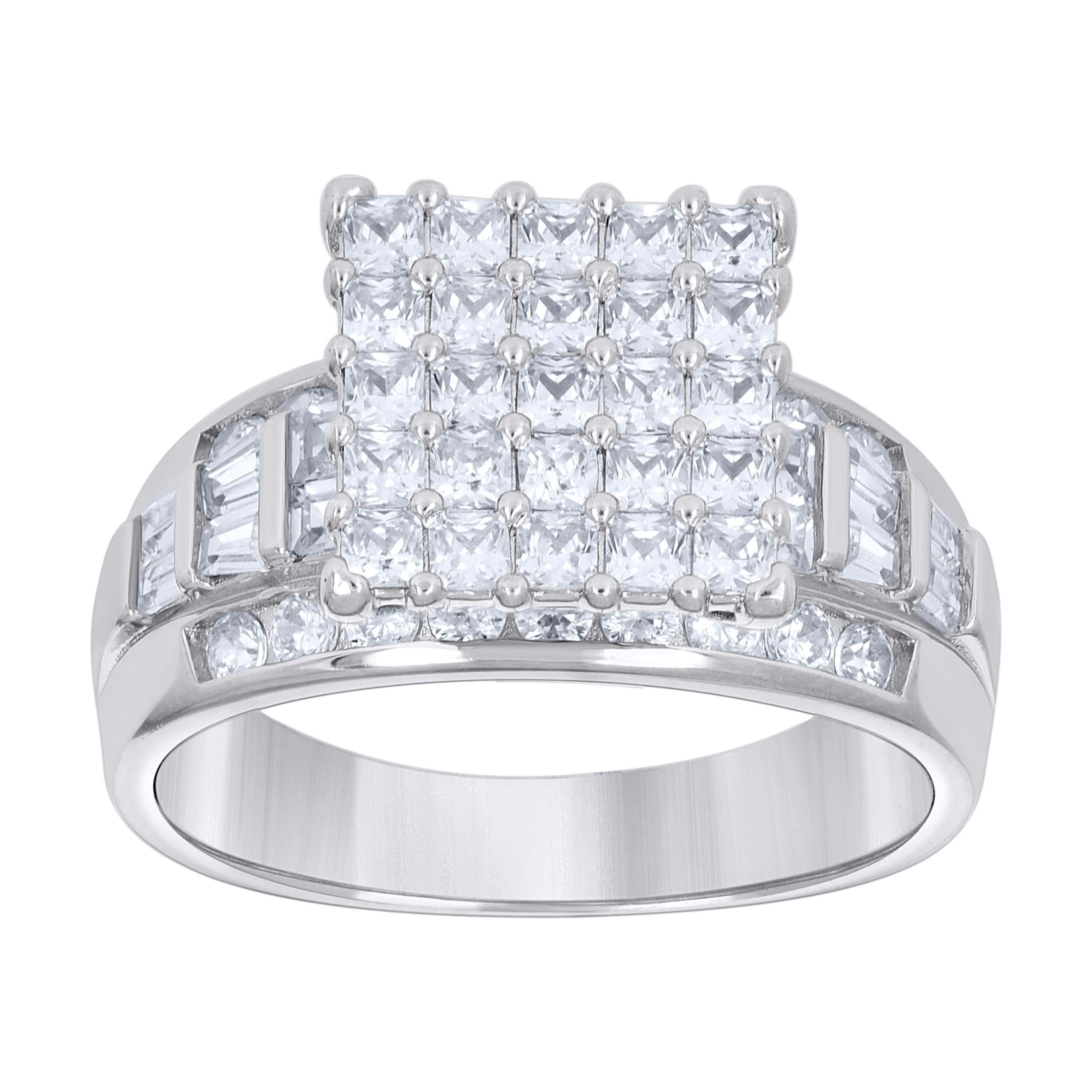 925 Sterling Silver Cz Ring S6-S10