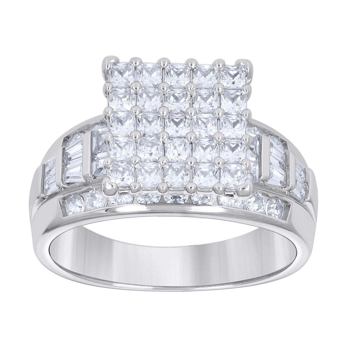 925 Sterling Silver Cz Ring S6-S10