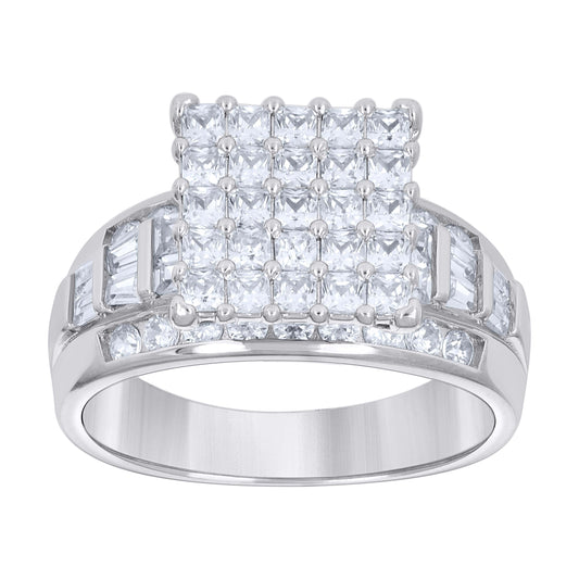 925 Sterling Silver Cz Ring S6-S10