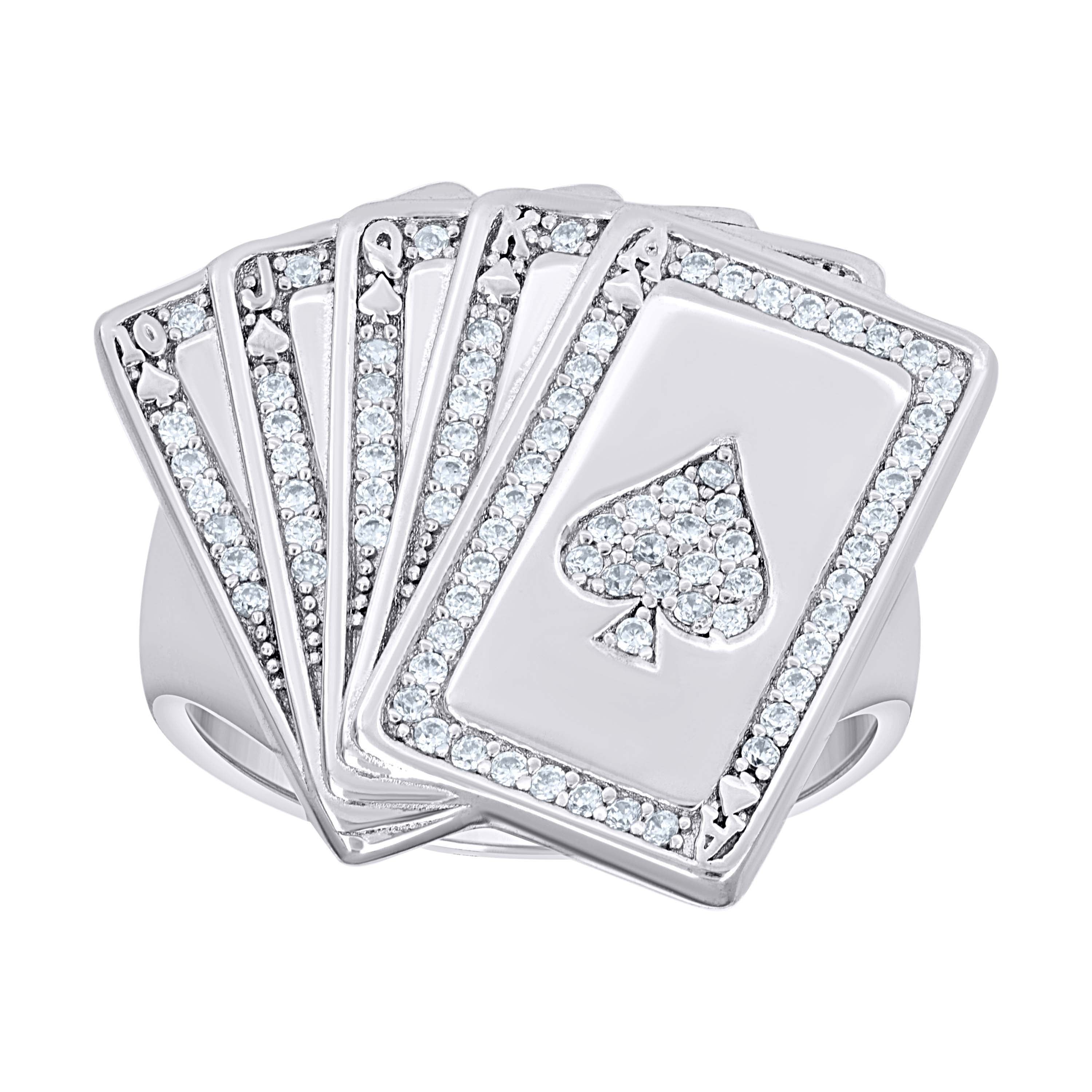 925 Sterling Silver Cz Ring S8-S10