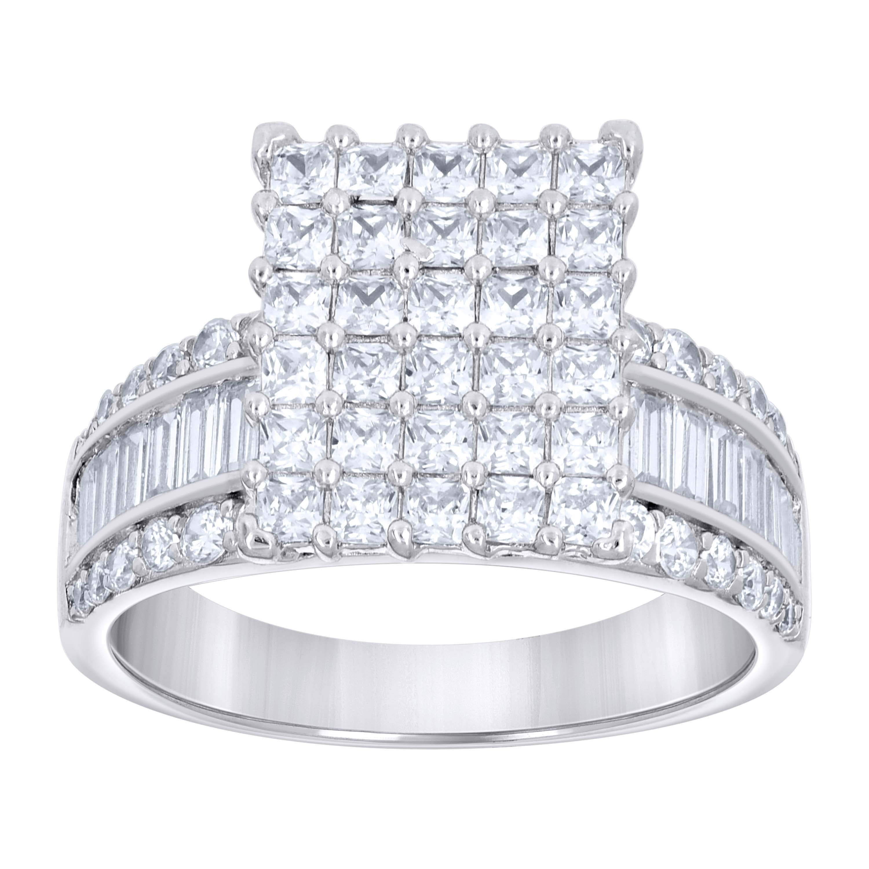 925 Sterling Silver Cz Ring S6-S10