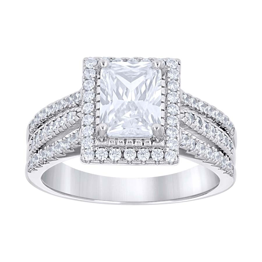 925 Sterling Silver Cz Ring S6-S10