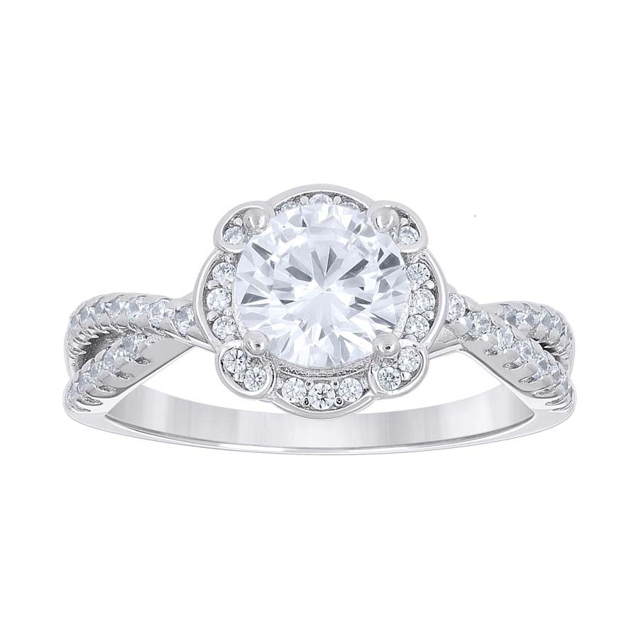 925 Sterling Silver Cz Ring S5-S10