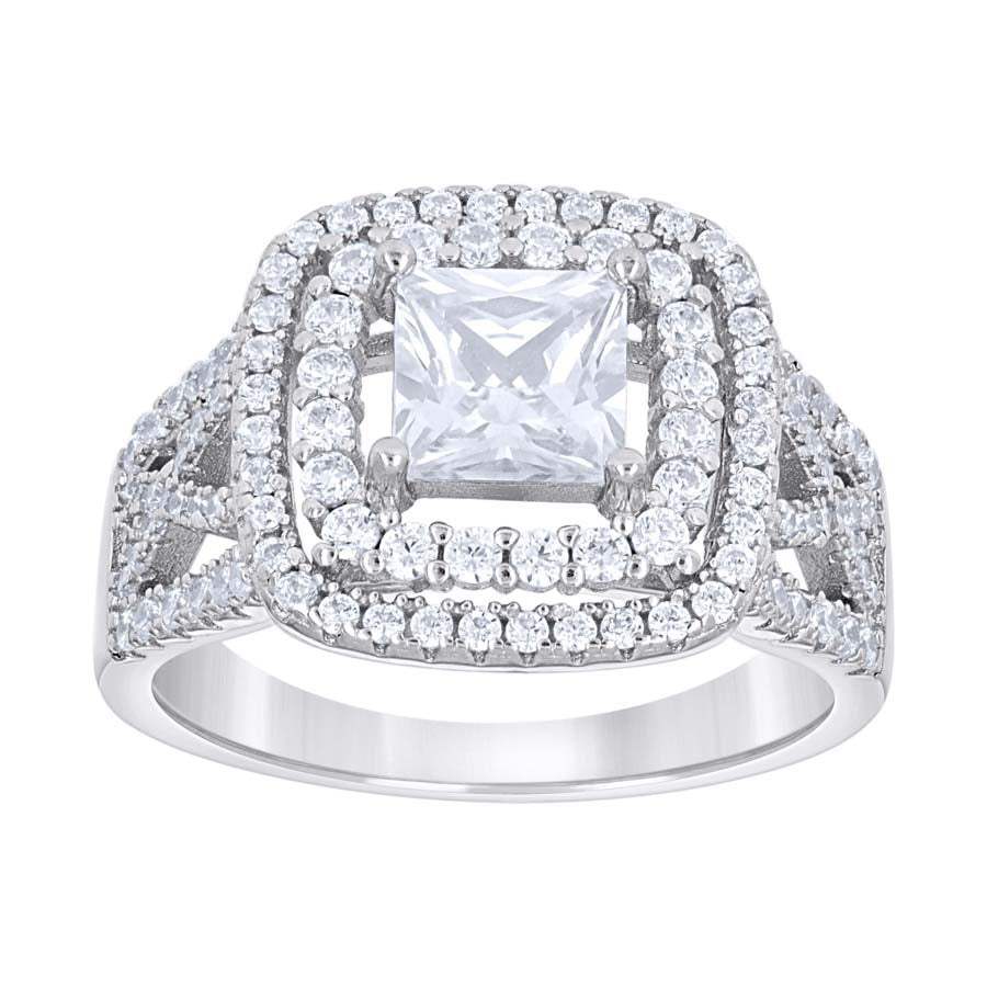 925 Sterling Silver Cz Ring S6-S10