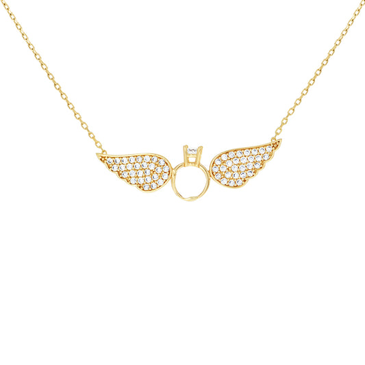 10Kt Gold Cz Necklace 18" (16"+2")