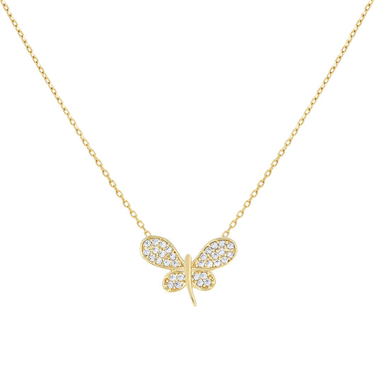 10Kt Gold Cz Necklace 18" (16"+2")