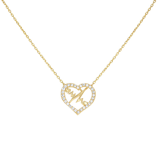 10Kt Gold Cz Necklace 18" (16"+2")
