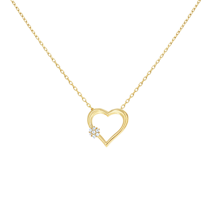 10Kt Gold Cz Necklace 18" (16"+2")